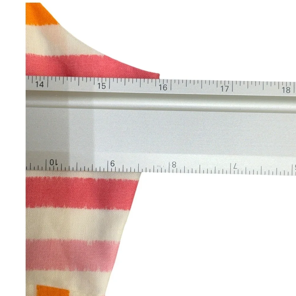 Steve Madden Deyvani Dress Multi Stripe Midi Sun Dress Size 4 Pink Orange Yellow - Picture 6 of 10